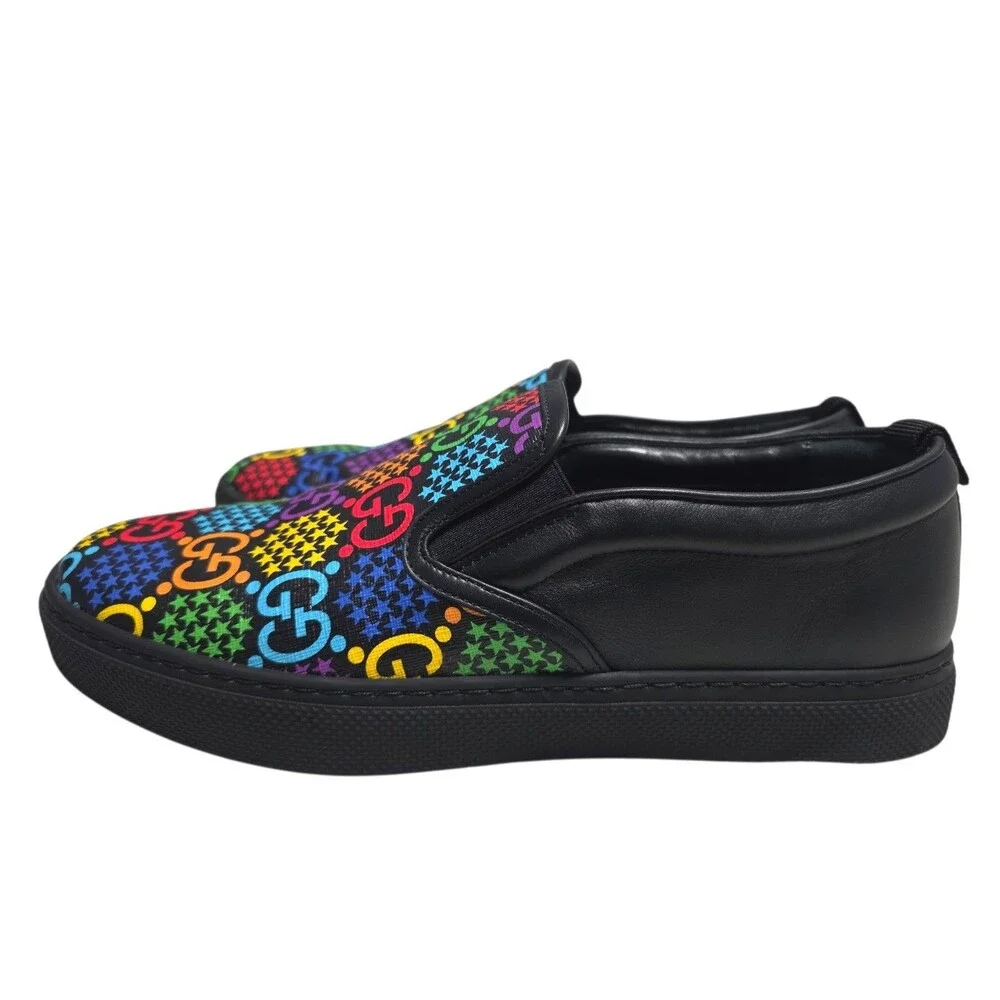 GUCCI PSYCHEDELIC SUPREME SLIP ONS SNEAKERS GG MONOGRAM G 8+ (8.5)